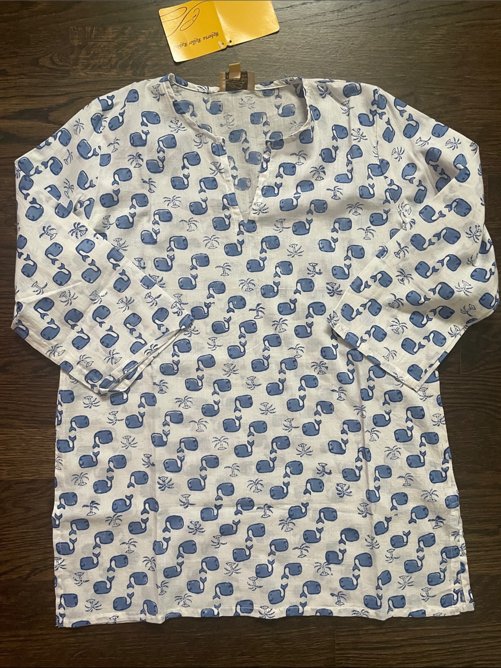 Roberta Roller Rabbit Kids Blue Whale Print Tunic NWT